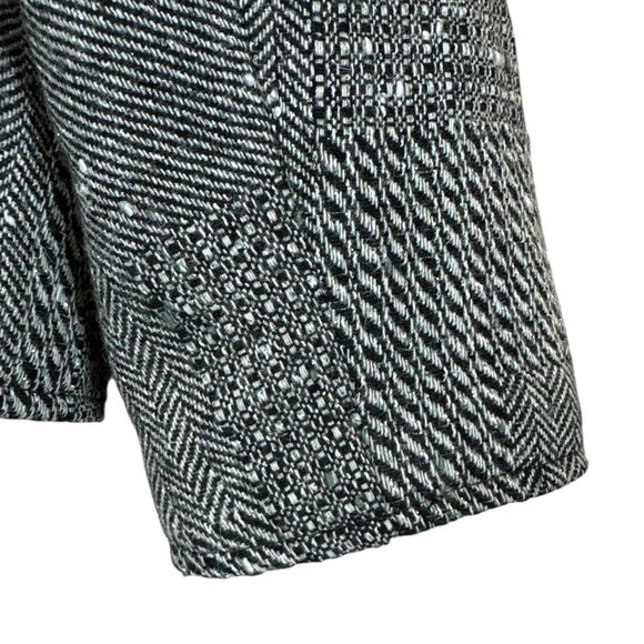 Coldwater Creek Wool Blend Tweed Herringbone Shimmer Metallic Jacket Gray Size L - Picture 6 of 10